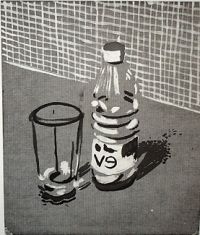 Bottle and Glass by David Hockney - click for more detail