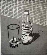 Bottle and Glass by David Hockney - click for more detail