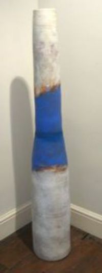 Tall Blue Cylinder Form by Robin Welch - click for more detail