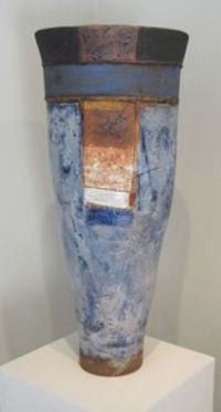 Tall Oval Vessel Blue by Robin Welch - click for more detail